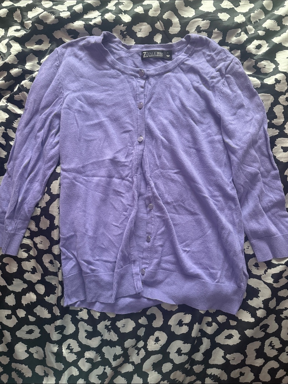 New York & Company Lavender Button-Up Women's Cardigan
